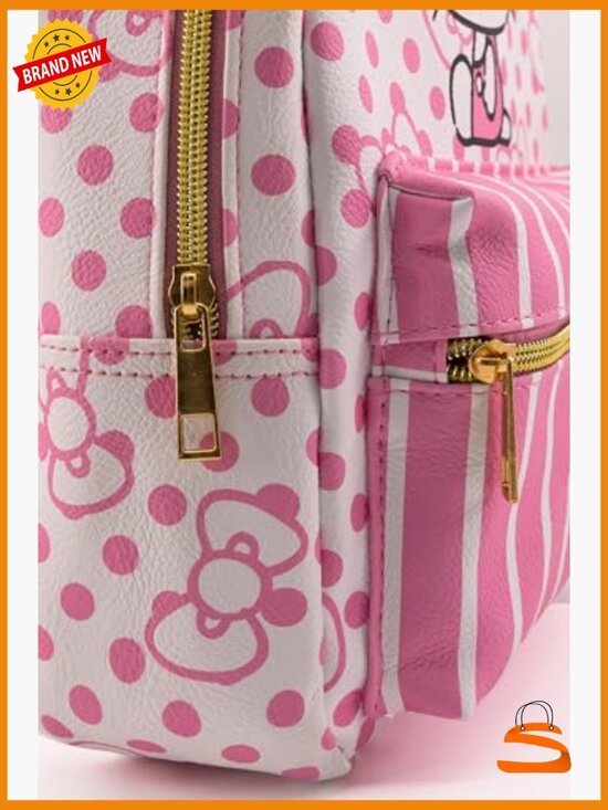 Officially Licensed Hello Kitty Mini Backpack, PU Leather Daypack
